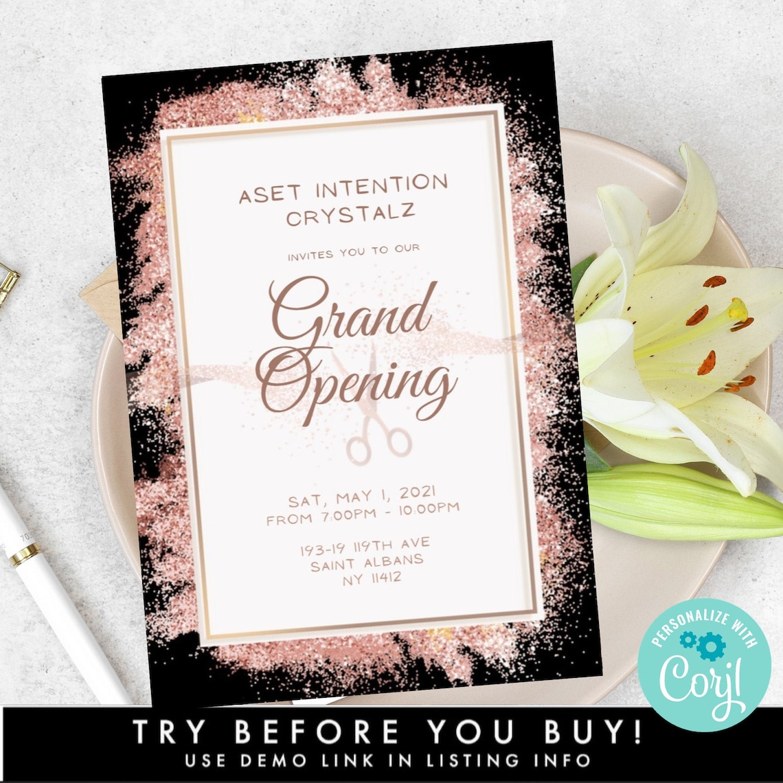Electronic Grand Opening Launch Party Invitation Template Etsy