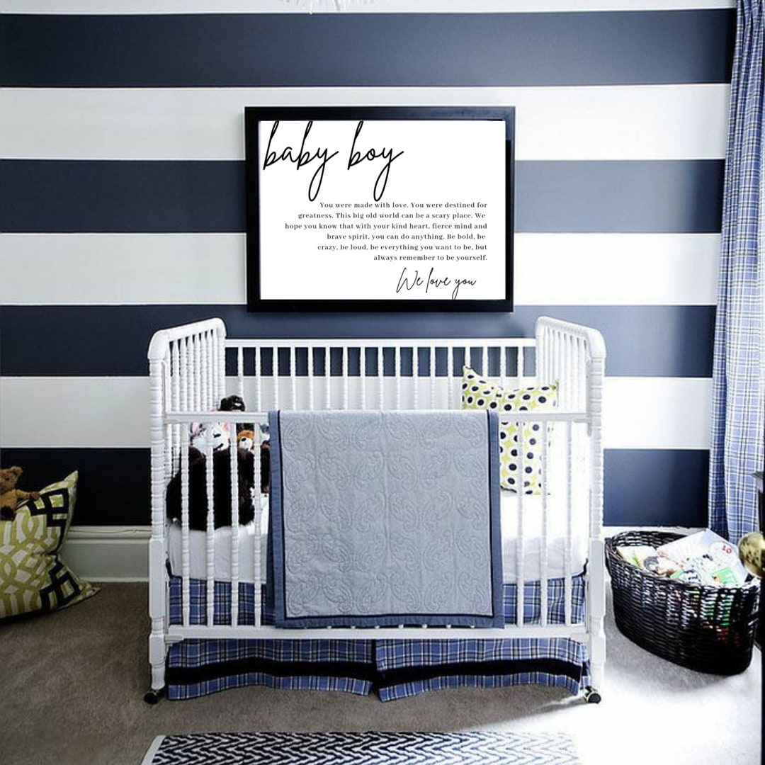 Baby BOY NURSERY QUOTE Baby Boy Nursery Wall Art Over the Etsy