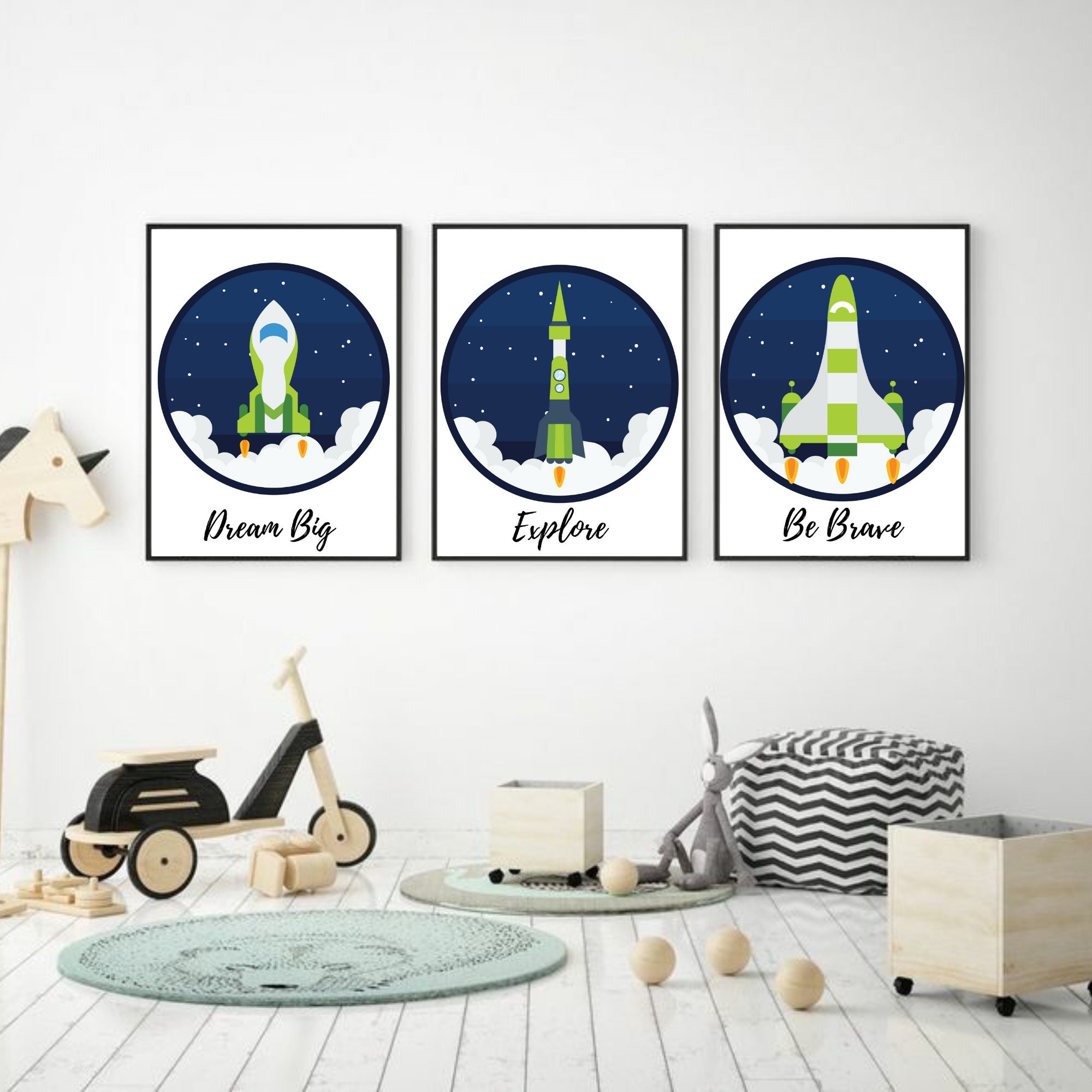 Space Wall Art Set of 3 Prints Outer Space Décor Printable - Etsy
