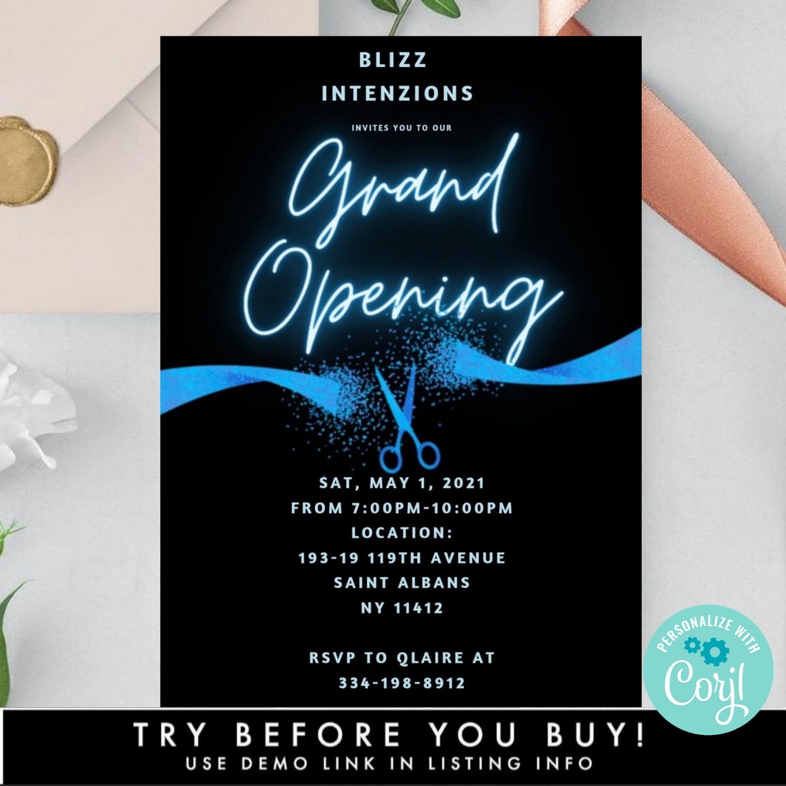 Electronic Grand Opening Launch Party Invitation Template Etsy