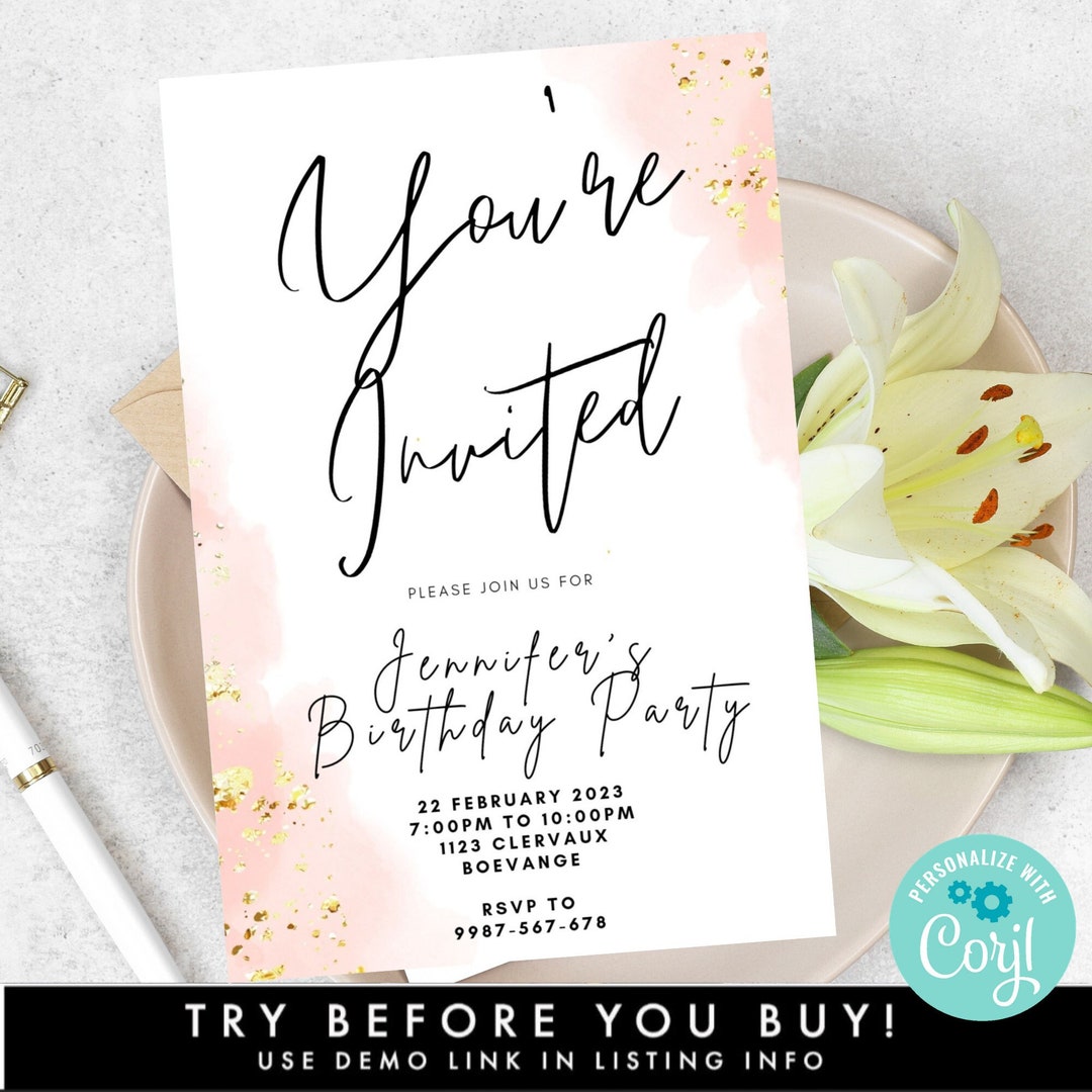 Modern Business Invitation Template, Grand Opening Invitation, Digital ...