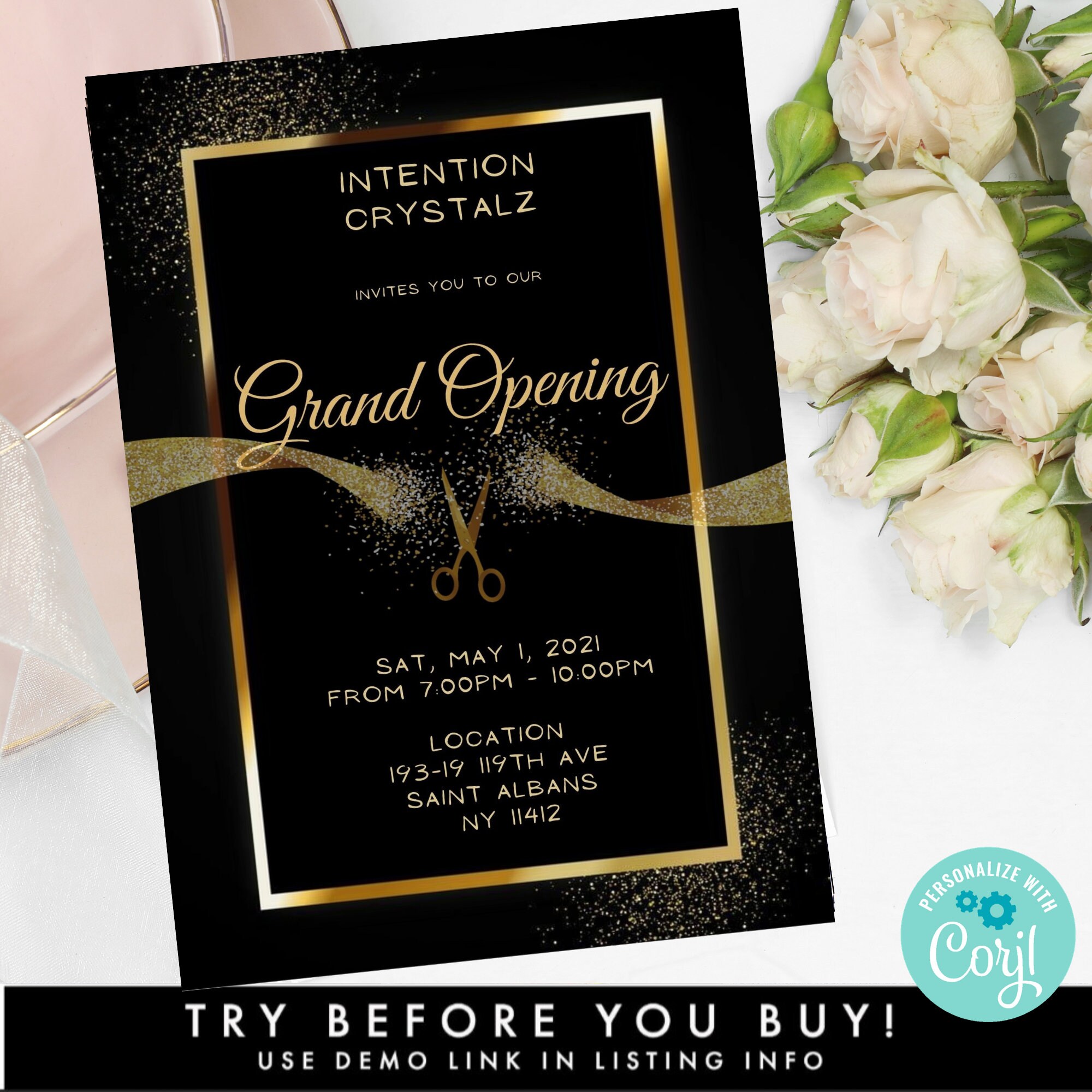 Electronic Grand Opening Launch Party Invitation Template, Digital