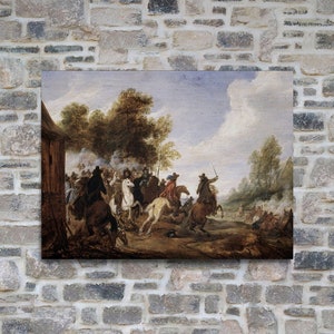 French Cavalry Charge Metal Print, Smoke Filled Battlefield Metal Wallart, 18th Century Cavalry Battle Metal Artwork,