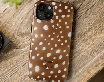 Coque de portable personnalisée Deer Spot Tough, style boisé rustique, accessoire de protection