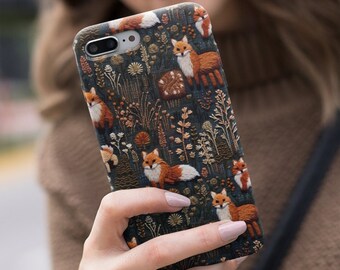 Fox and Wildflower Tough Phone Case: Enchanted Garden Cover