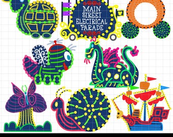 Main Street Electrical Parade | PNG Disney Parks Clipart Instant Digital Download Hand-drawn Planner Clipart Sticker Designs