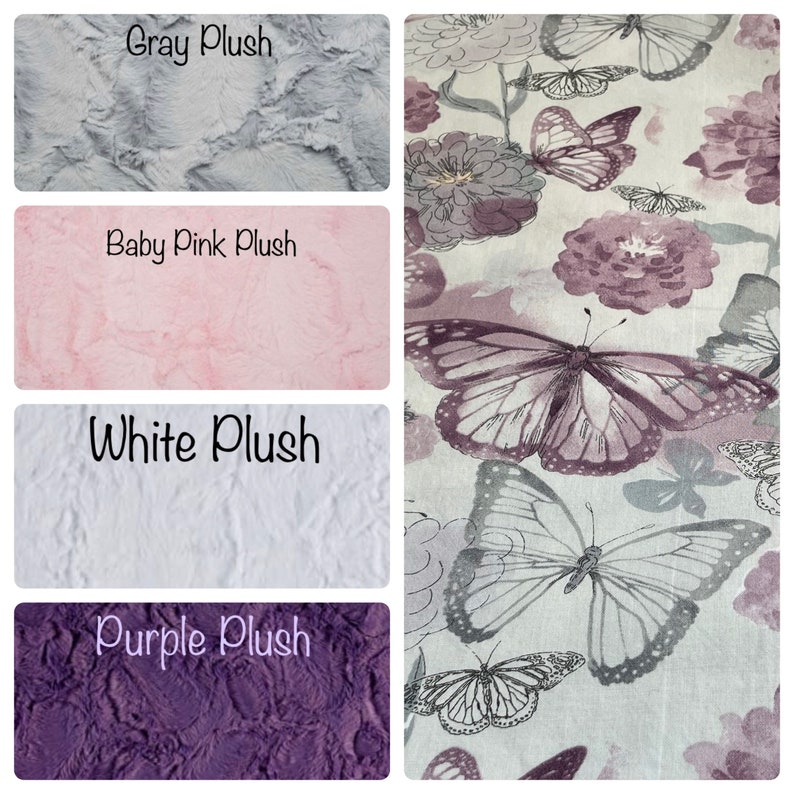 Purple Butterfly Baby Blanket Embroidered Baby Blanket Etsy