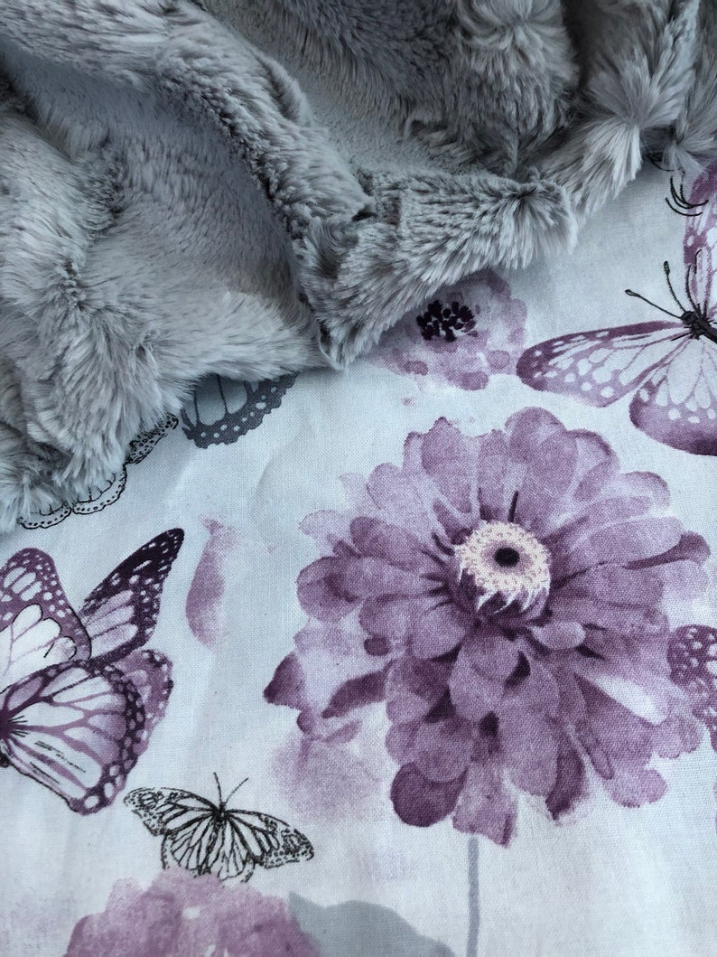 Purple Butterfly Baby Blanket Embroidered Baby Blanket Etsy