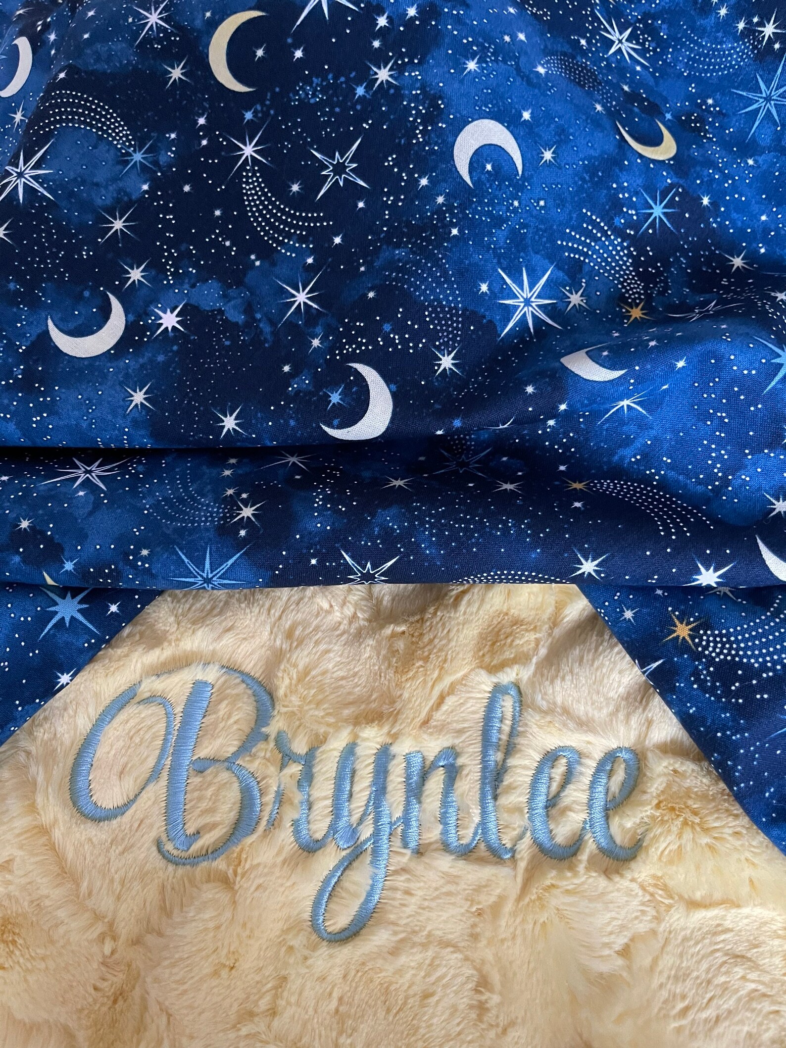 Personalized Blanket Stars and Moon Embroidered Baby Etsy