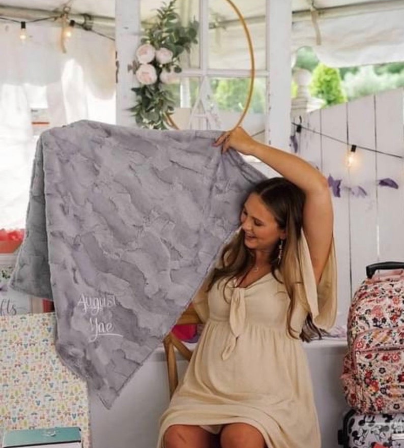 Purple Butterfly Baby Blanket Embroidered Baby Blanket Etsy