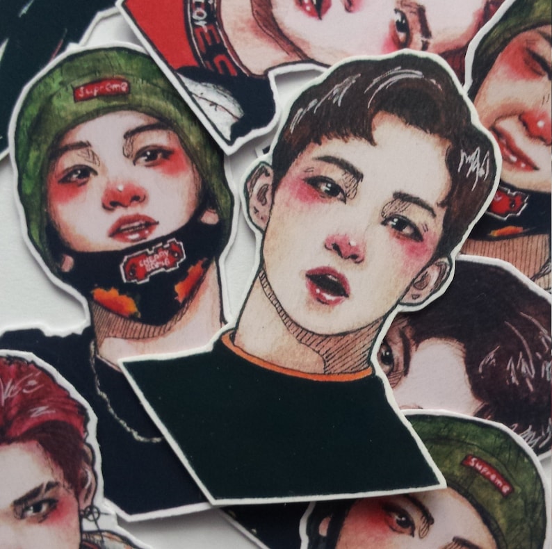 kpop stickers nct u 127 korea k pop bujo stickers taeyong mark etsy