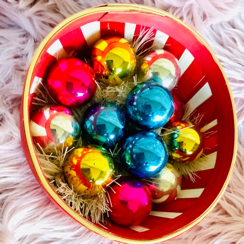 Vintage Shiny Brites Ornaments rainbow assortment