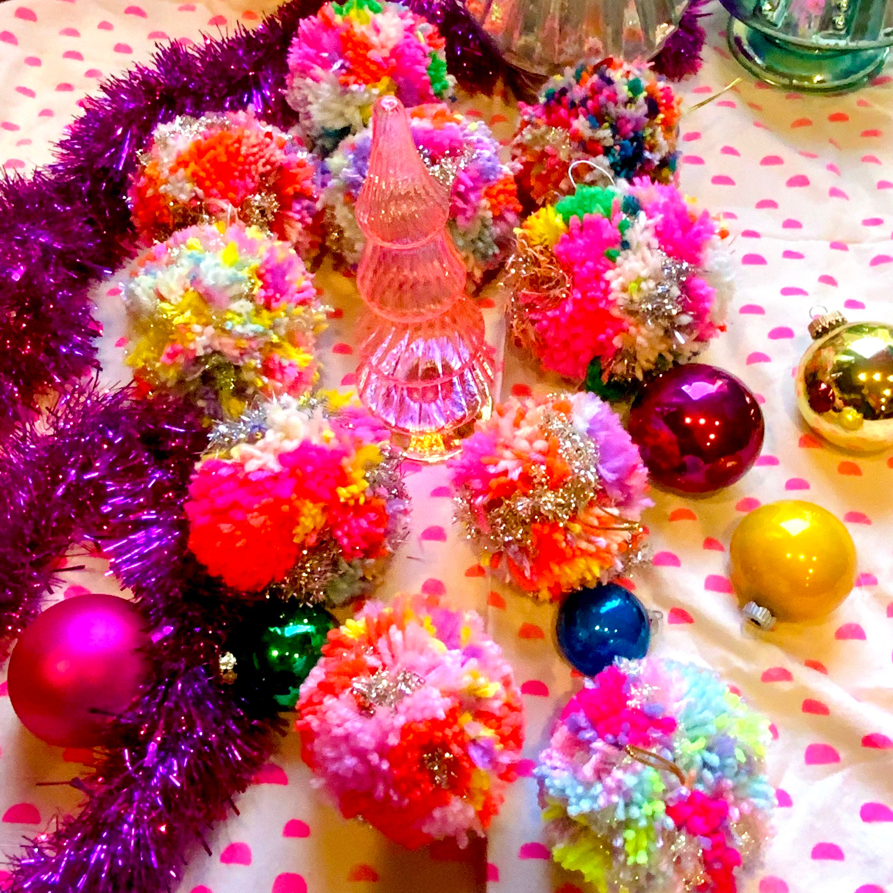 Tinsel PomPom Ornaments!