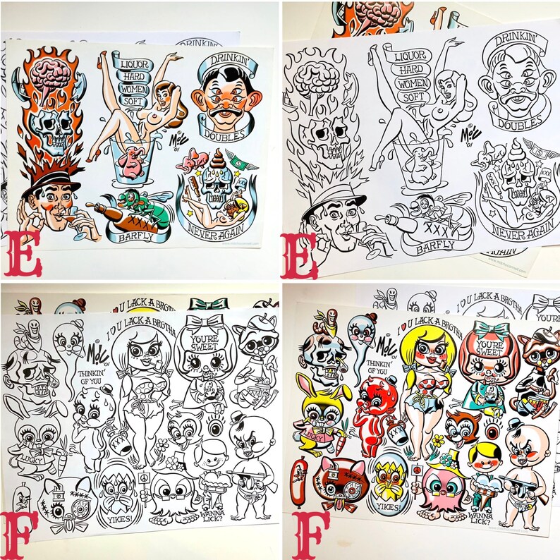 Vintage Tattoo Flash Etsy