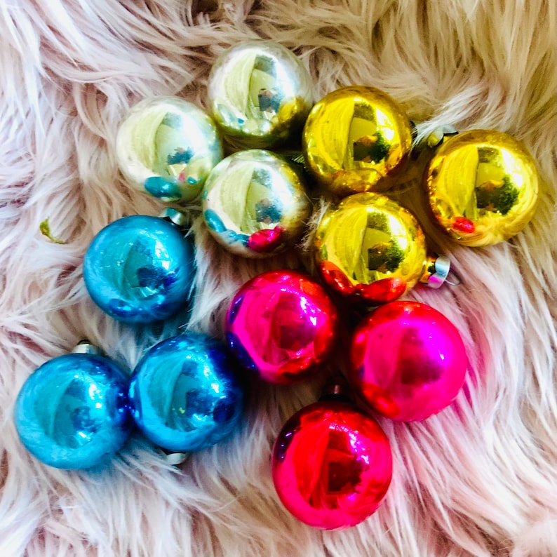 Vintage Shiny Brites Ornaments rainbow assortment