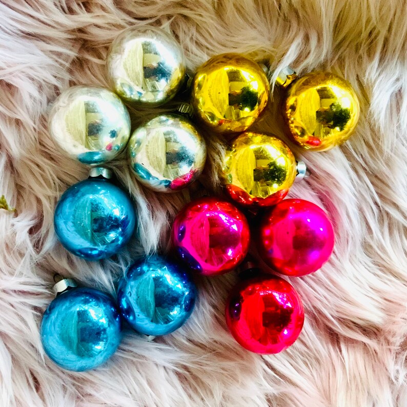 Vintage Shiny Brites Ornaments rainbow assortment