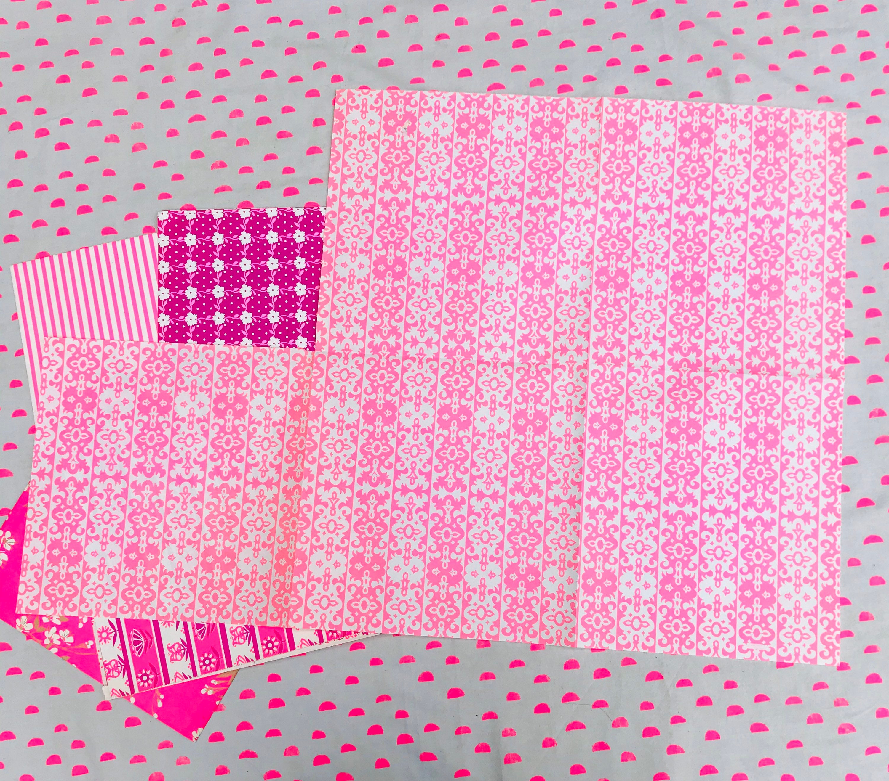 Vintage Gift Wrap assorted wrapping paper hot pink fuschia Etsy
