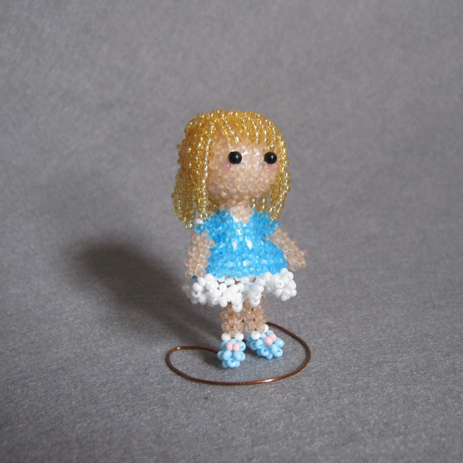 The Beaded Doll in Blue Dress. Beading Tutorial PDF Etsy