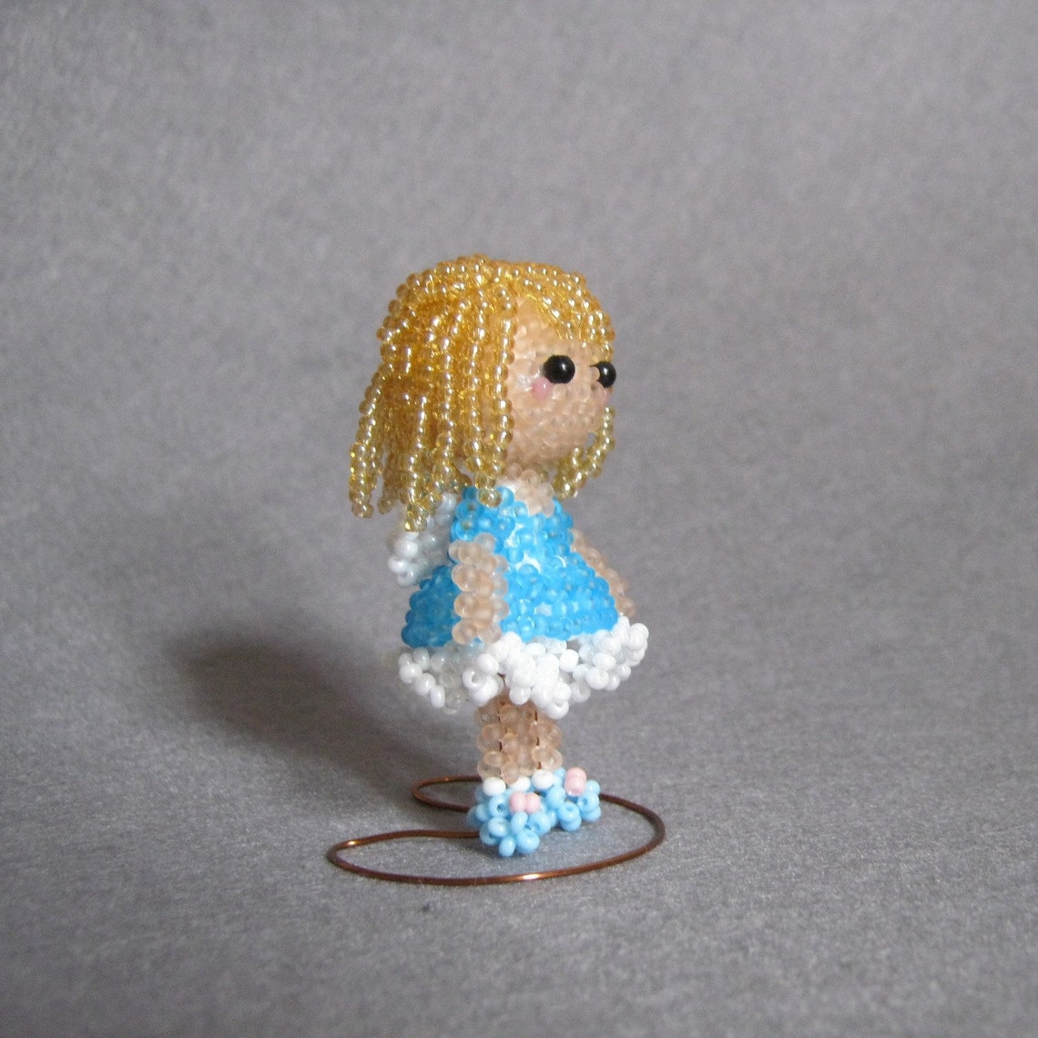 The Beaded Doll in Blue Dress. Beading Tutorial PDF Etsy