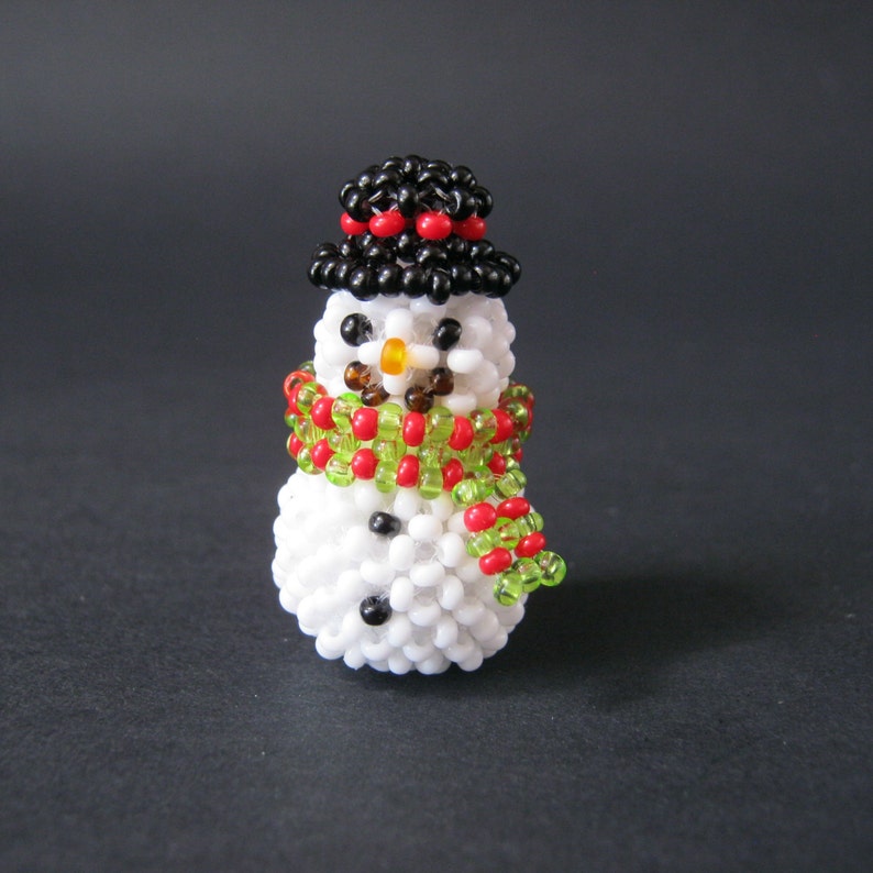 The Miniature Beaded Snowman. Beading Tutorial PDF - Etsy