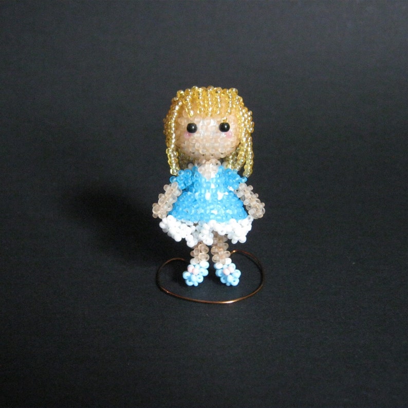 The Beaded Doll in Blue Dress. Beading Tutorial PDF Etsy