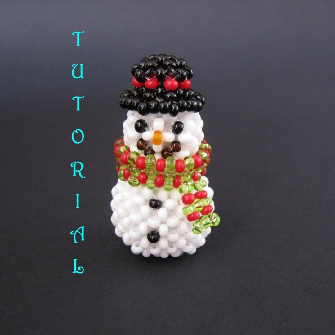 The Miniature Beaded Snowman. Beading Tutorial PDF - Etsy