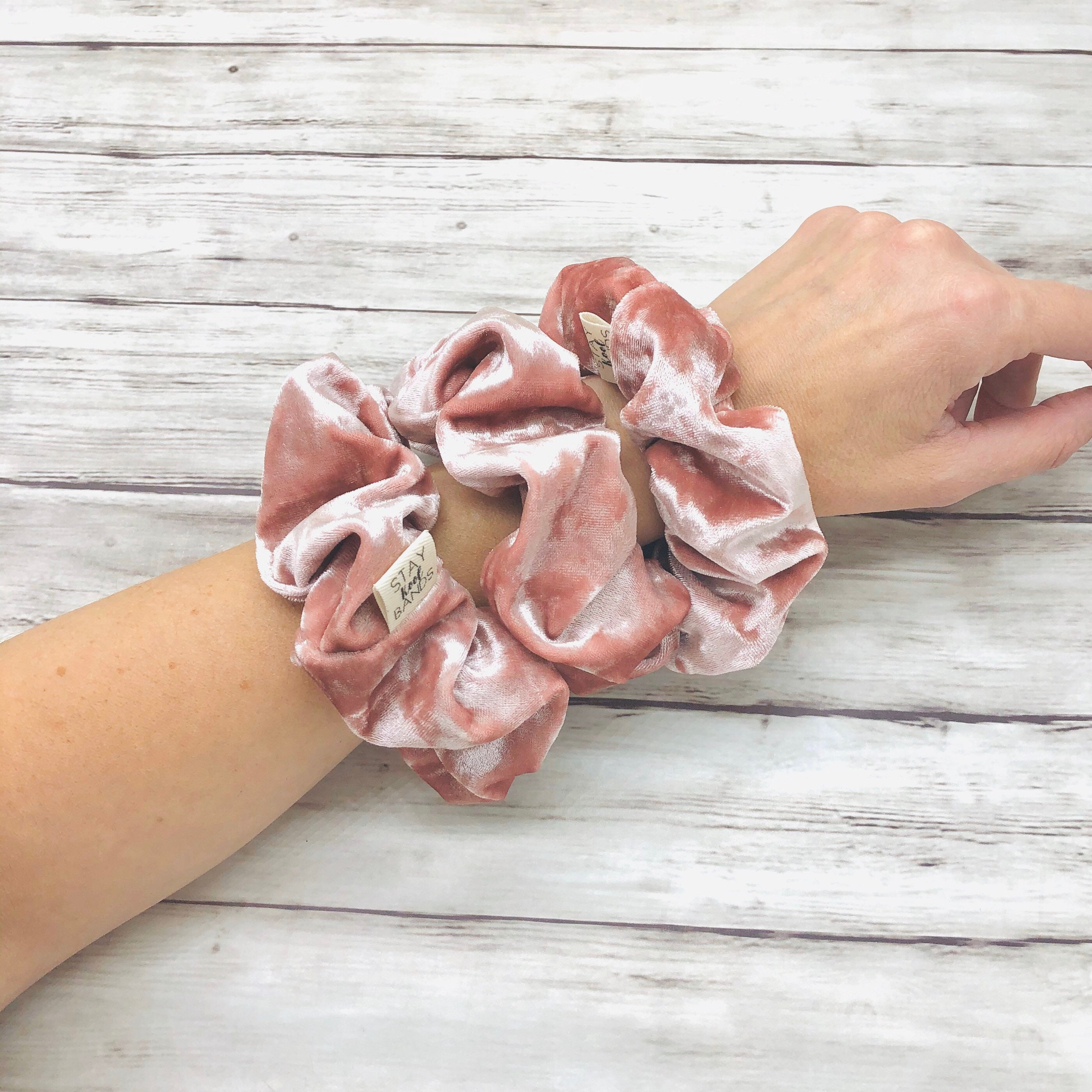 Rose Gold Velvety Scrunchie Pink Beige Rouge Scrunchies | Etsy