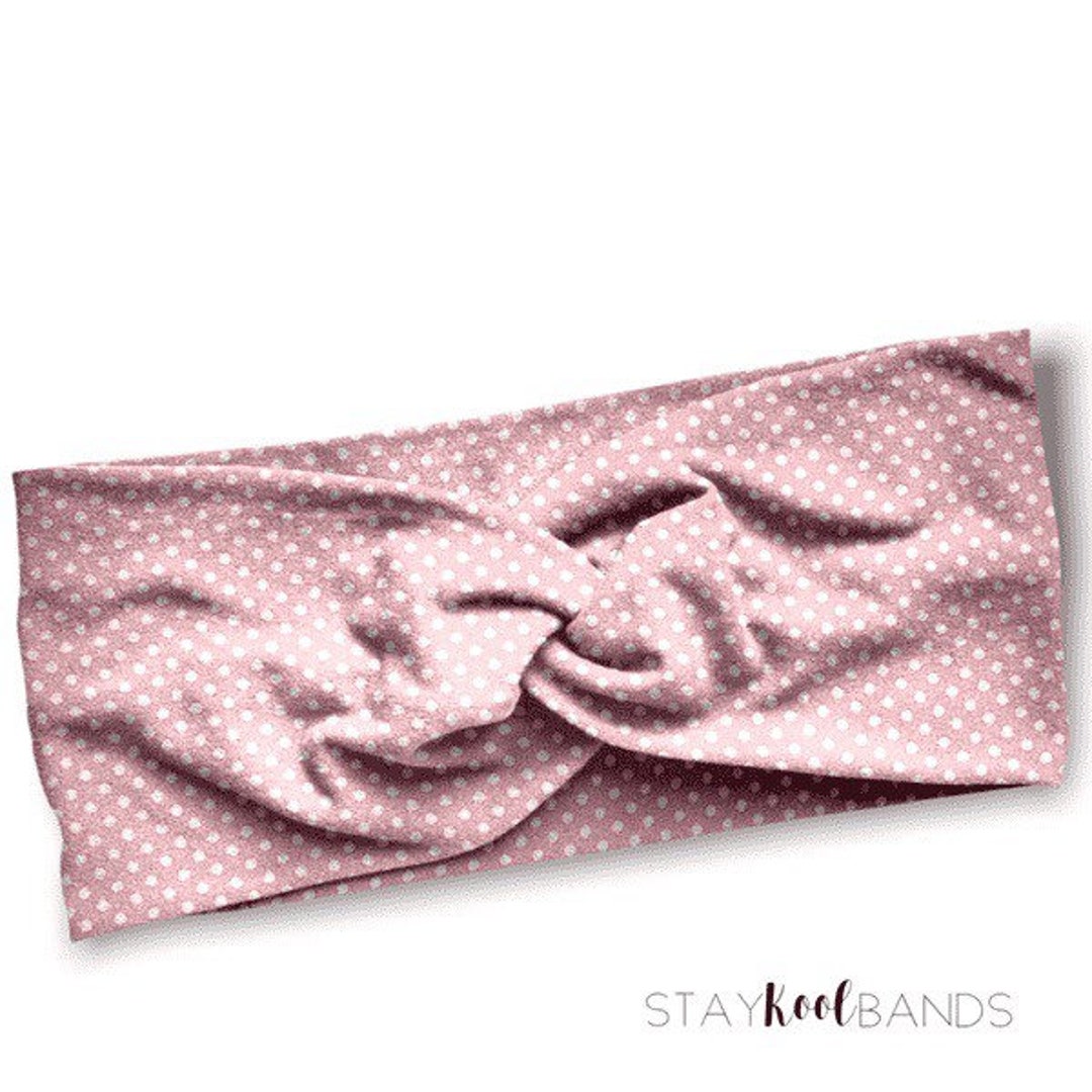 Light Pink Polka Dot Headband, Springtime Hair for Her, Wear Twist ...
