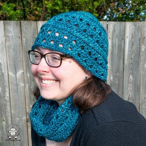 Savvy Muse Beanie Crochet Pattern PDF Instant Download: Lacy Crochet Beanie Pattern, Easy Crochet Beanie, Quick Crochet Hat, One Skein Hat image 1