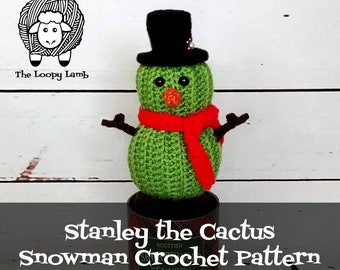 Stanley the Cactus Snowman Crochet Pattern - Instant Download