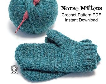 Norse Crochet Mittens - Crochet Pattern PDF Instant Download