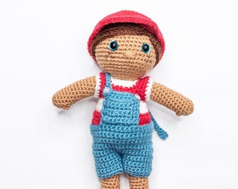 Advent Adam - Crochet Boy Doll, Amigurumi Doll Pattern with Removeable Clothes, Crochet Doll Pattern, Easy Crochet Doll