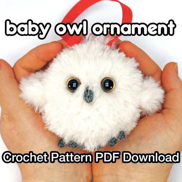 Baby Owl Crochet Tree Ornament Pattern - Crochet Pattern PDF Instant Download