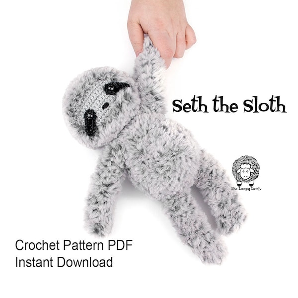 Crochet Sloth Pattern - Seth the Sloth - Crochet Pattern PDF Instant Download,Amigurumi Sloth Pattern, Crochet Pattern Sloth, Sloth Plush,