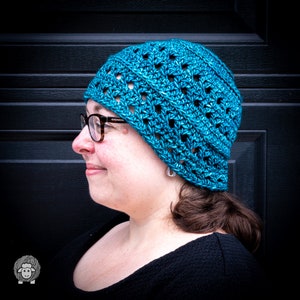 Savvy Muse Beanie Crochet Pattern PDF Instant Download: Lacy Crochet Beanie Pattern, Easy Crochet Beanie, Quick Crochet Hat, One Skein Hat image 3