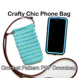 Patrón elegante y artesanal de bolsa para teléfono celular a crochet: patrón PDF con descarga instantánea, patrón de soporte para teléfono celular a crochet, funda fácil para teléfono celular a crochet