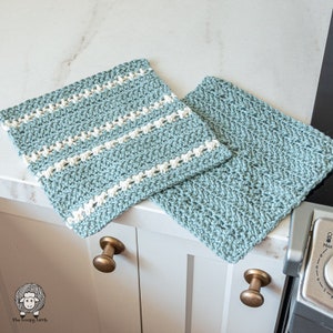 Modern Farmhouse Crochet Dishcloth & Towel Set Pattern Crochet Pattern PDF Instant Download Crochet Dish Towel, Crochet Kitchen Set image 3