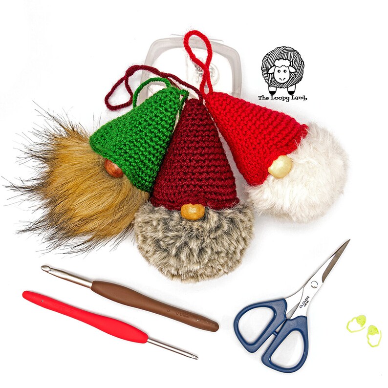 Gnome Christmas Tree Ornaments Crochet Pattern PDF Instant Download image 2