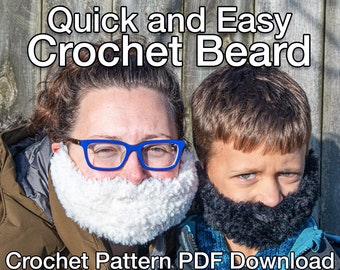 Easy Crochet Beard Pattern - PDF Instant Download- Realistic Crochet Beard, Easy Crochet Pattern, Crochet Beard for Kids, Gifts for Him