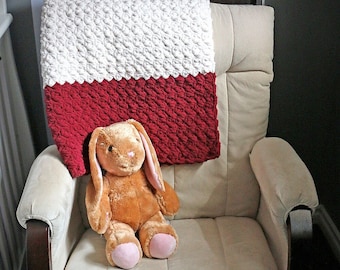 Striped Thicket Stitch Blanket Pattern: PDF Instant Download - Crochet Blanket Pattern, Crochet Lapghan, Super Bulky Blanket Pattern