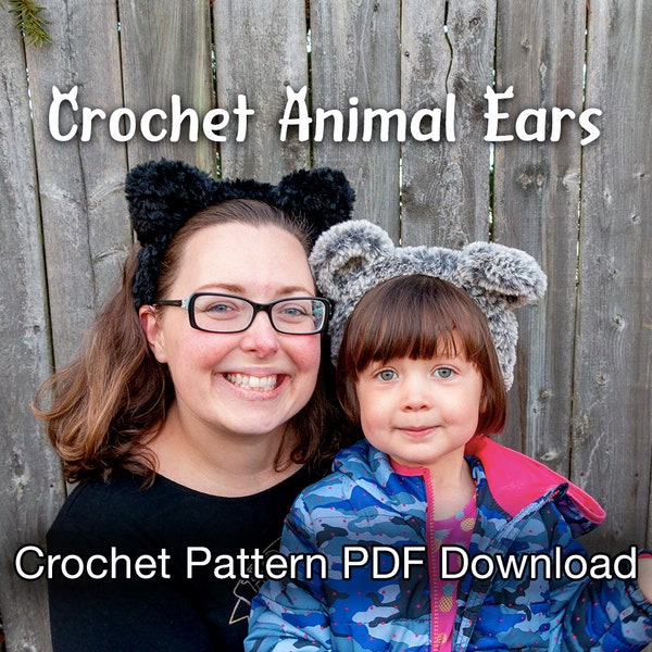 Crochet Animal Ear Headbands Pattern - PDF Instant Download