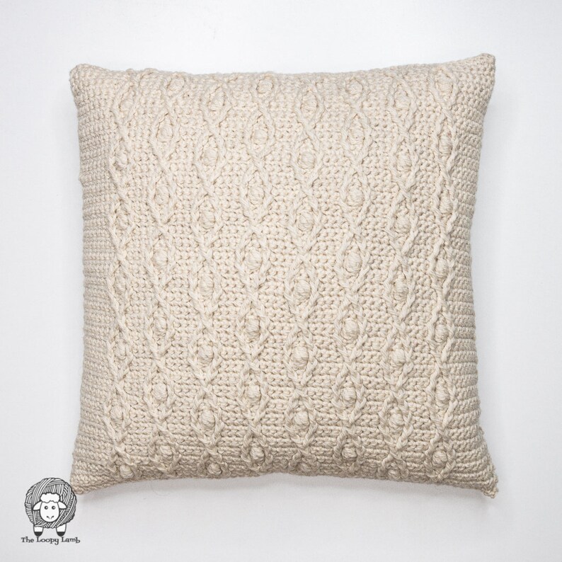 Ahead of the Curve Crochet Throw Pillow Pattern PDF Instant Download: Crochet Pillow Pattern, Crochet Cable Pillow, Crochet Cushion Cover image 3