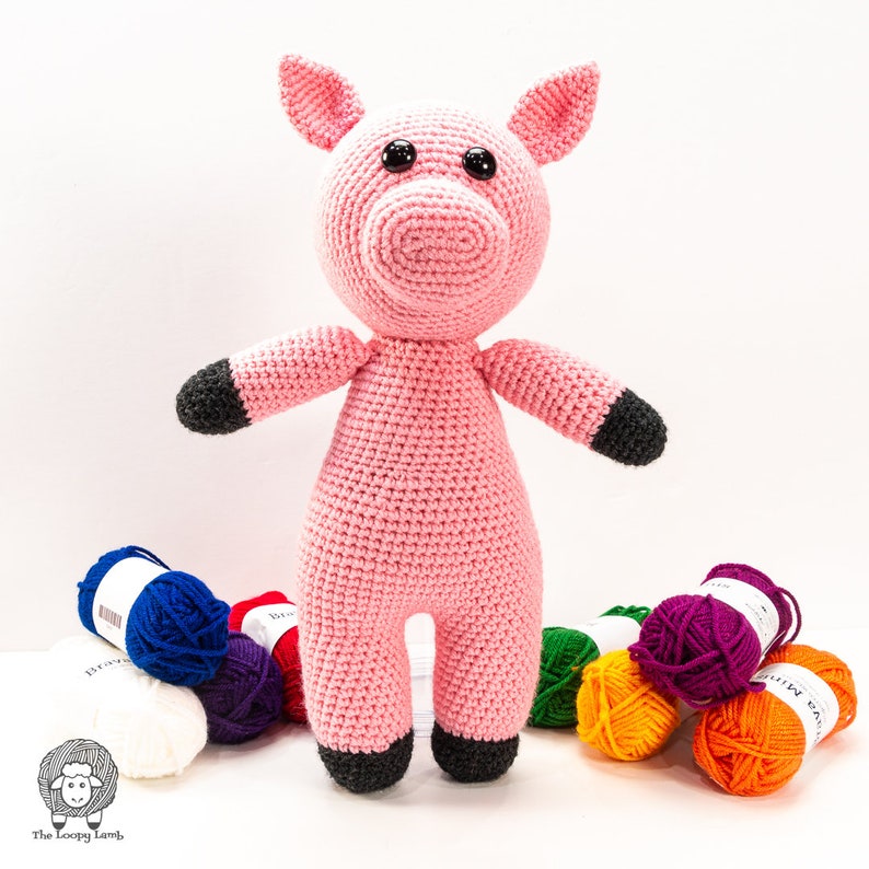 Crochet Pig Pattern Patsy Swine PDF Instant Download Big Crochet Pig Toy Amigurumi Pig Pattern Easy Crochet Pattern, Pig Crochet image 5