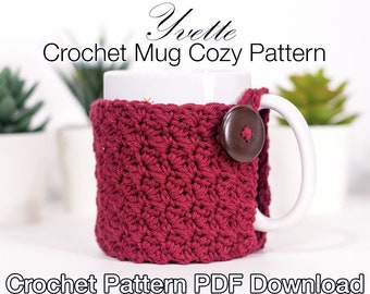 Crochet Mug Cozy Pattern: PDF Instant Download - Easy Crochet Mug Cozy, Mug Cozy Crochet Pattern, Crochet For Beginners, Easy Crochet