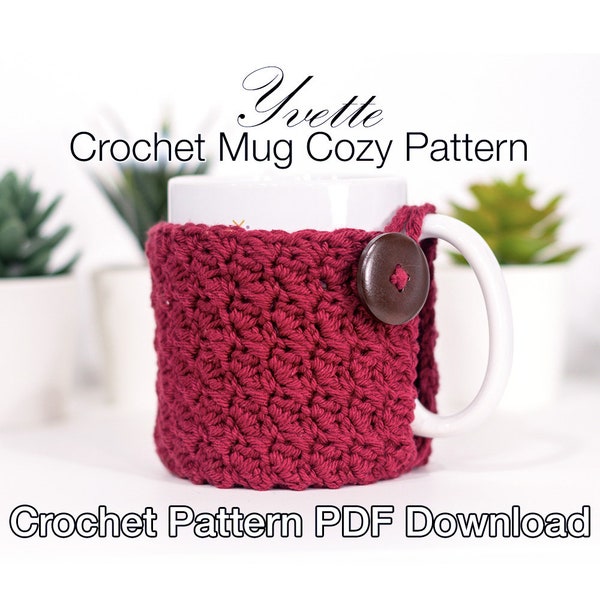 Crochet Mug Cozy Pattern: PDF Instant Download - Easy Crochet Mug Cozy, Mug Cozy Crochet Pattern, Crochet For Beginners, Easy Crochet