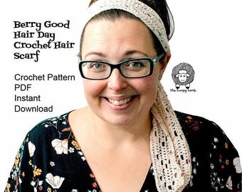 Berry Good Crochet Hair Scarf Pattern - Easy Beginner Project (PDF Pattern)