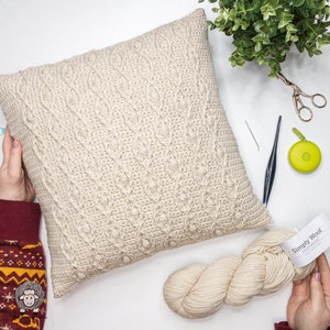 Ahead of the Curve Crochet Throw Pillow Pattern PDF Instant Download: Crochet Pillow Pattern, Crochet Cable Pillow, Crochet Cushion Cover image 2