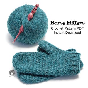 Norse Crochet Mittens - Crochet Pattern PDF Instant Download