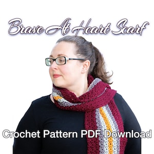 Crochet Scarf Pattern - PDF Instant Download - Gender Neural Scarf, Beginner Crochet Scarf, Men&#39;s Crochet Scarf, Women&#39;s Crochet scarf