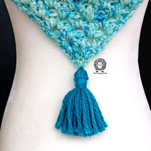 Once in a Blue Moon Crochet Triangle Scarf Instant PDF Download image 4